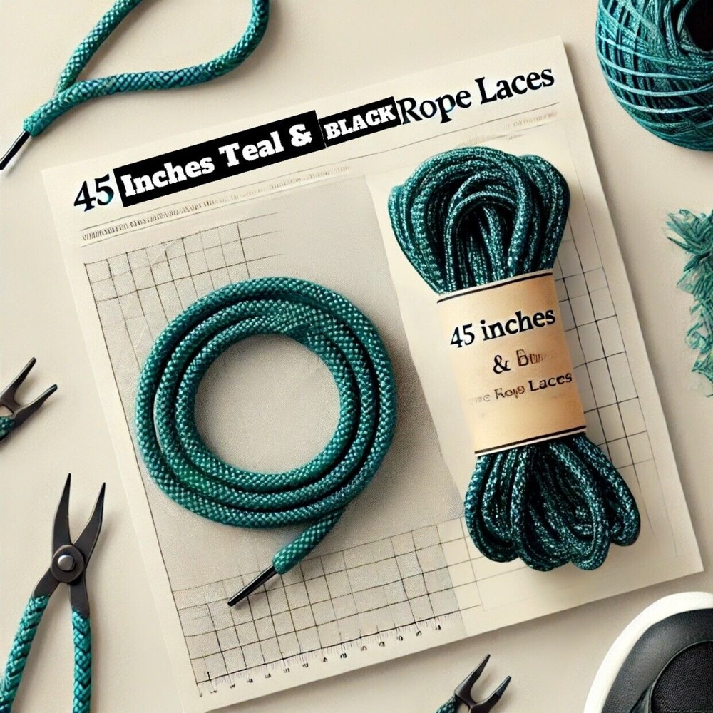 Shoe ROPE LACES Teal & Black ADIDAS NMD ULTRA BOOST YEEZY SHOELACES 45 Inches